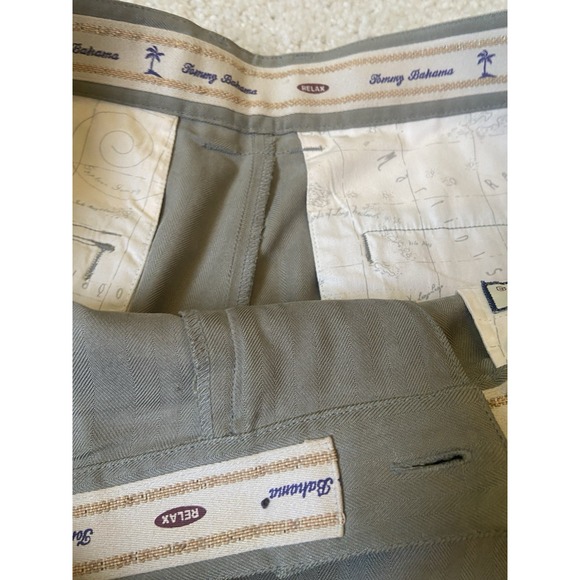 Men's Tommy Bahama Relax 100% Silk Belted Green Dress Shorts- Size 33-Very Clean - Picture 4 of 13